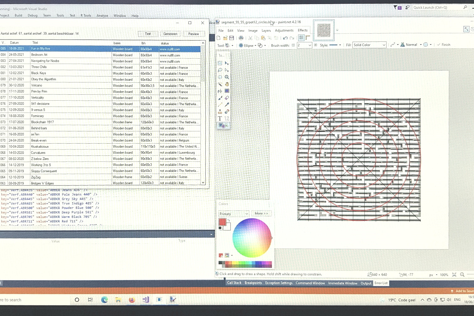 Focus Fifty Five - computerscreen with administration and design